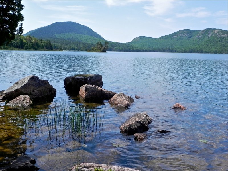 This is the view from the boat launch at Eagle Lake, located about three miles west of Bar Harbor off Route 233. On a canoe ride, the view gets nothing but better.