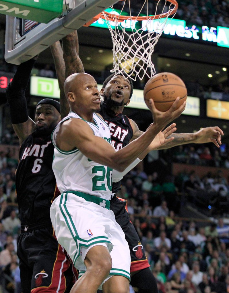 Ray Allen scored 16 points against Miami on Sunday in one of his best performances of this year’s playoffs.