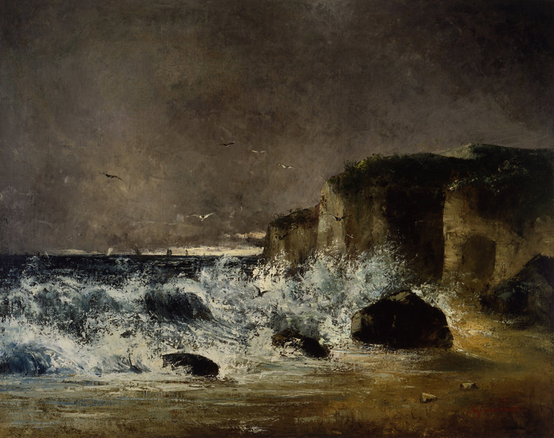 "Temps d'Orage a Etretat" ("Stormy Weather at Stretat") by Gustave Courbet, oil on canvas, circa 1869.