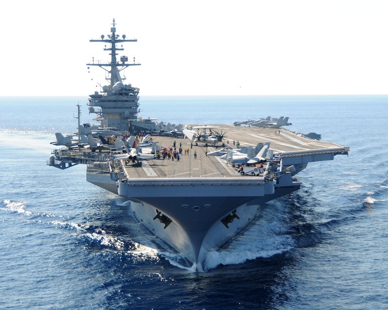 The USS George H.W. Bush is off Maine’s coast this weekend.