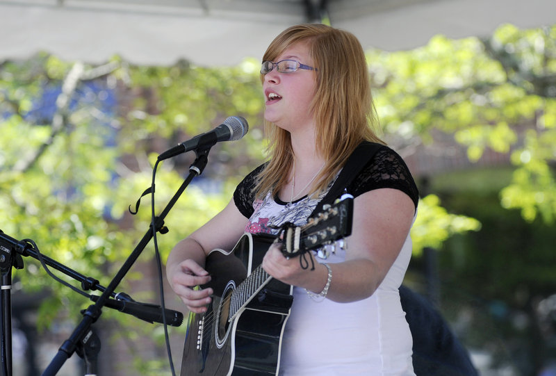 Arianna Cogswell of Saco performs at the festival.