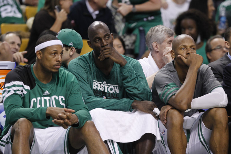 Paul Pierce, Kevin Garnett and Ray Allen may have played their last game together after Boston was eliminated from the playoffs Saturday by the Miami Heat.