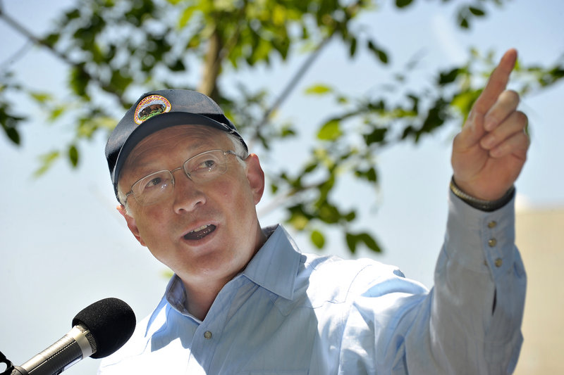 Secretary of the Interior Ken Salazar makes remarks as the project begins. “It’s really a great day for America and a great example for anyone who believes anything is possible,” he said.
