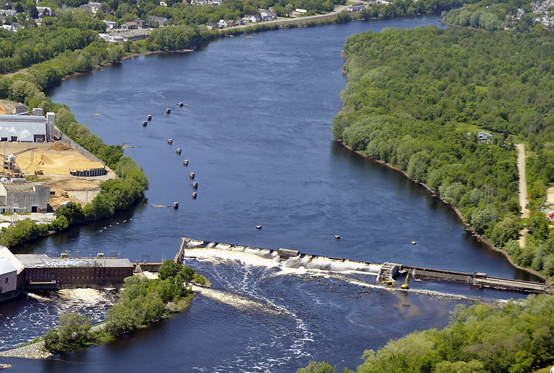 The Great Works Dam on the Penobscot River in Old Town