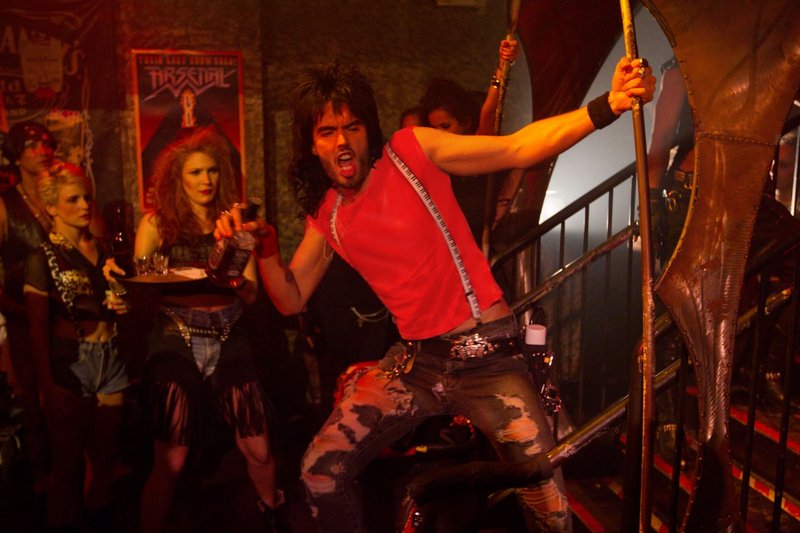 Lonnie, played by Russell Brand, and other rockers sometimes behave badly in “Rock of Ages.”