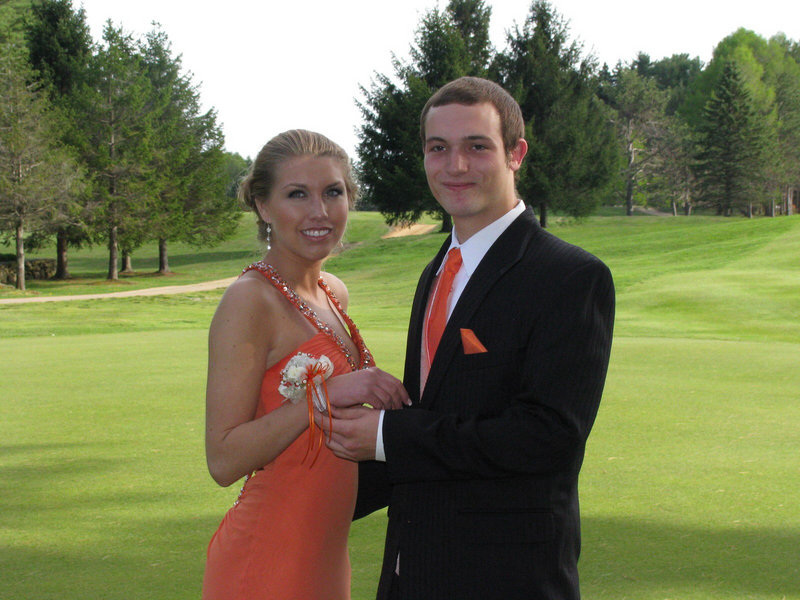 Stephanie Raczkowski and Thomas Purinton before the Brunswick High School prom.