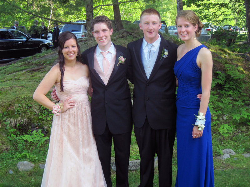 Cheverus High prom attendees Arianna Nickerson, Patrick Conley, Timmy Sweret and Fallon Parker.