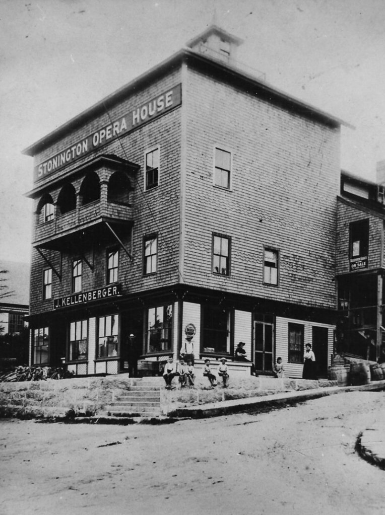 The Stonington Opera House is seen in its early years, date unknown.