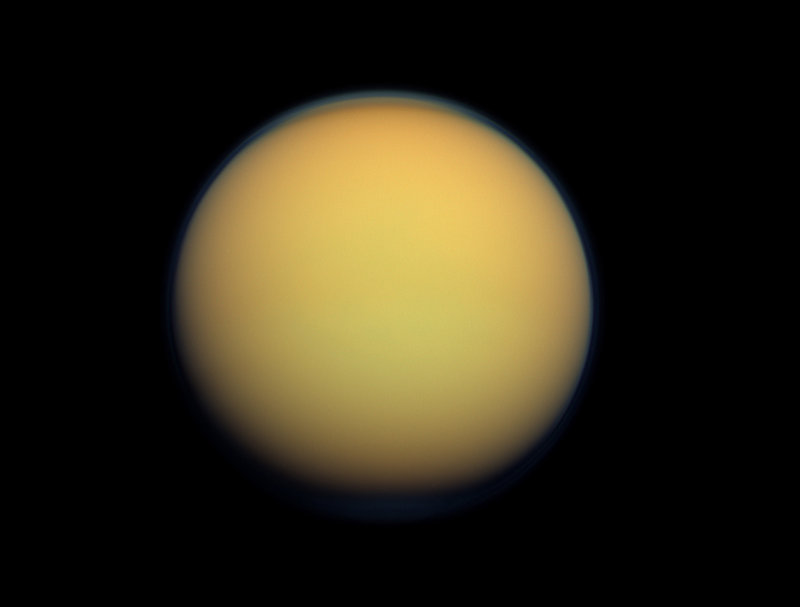 Saturn’s largest moon, Titan, is thought to have a hydrocarbon lake and several ponds near the equator.