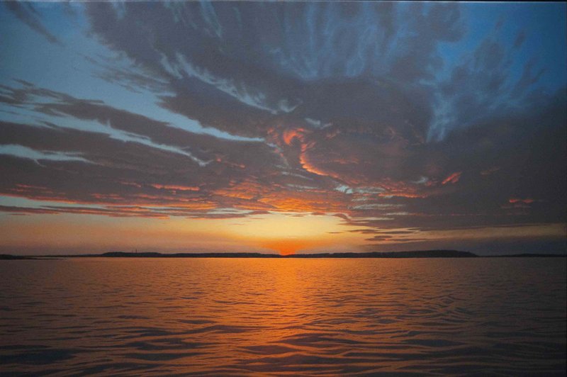 "Sunset, Casco Bay" by Tom Crotty.