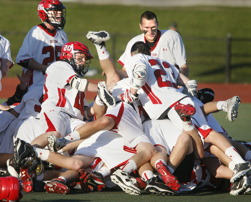 Celebrating never gets old for the Scarborough boys’ lacrosse team, which beat Cheverus 9-4 on Saturday for its third straight Class A state title and fourth in five seasons.