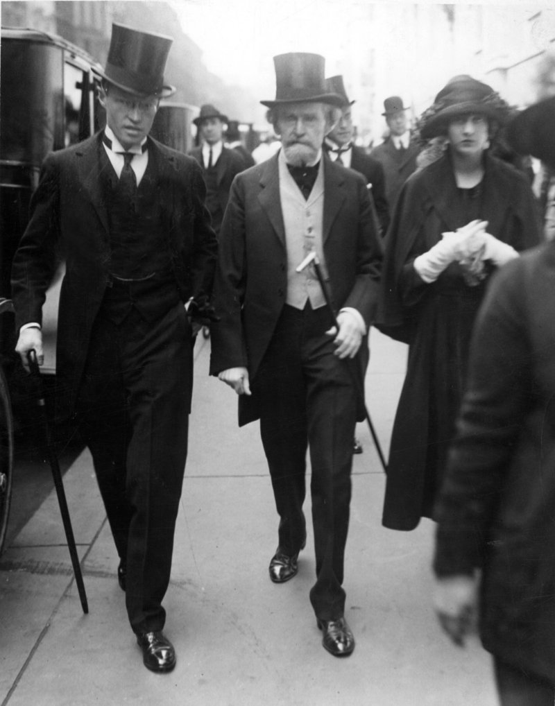 William A. Clark, left, 83, a copper magnate and former senator, marches in New York’s Easter Parade on April 29, 1922, with his daughter Huguette, right, then 15.
