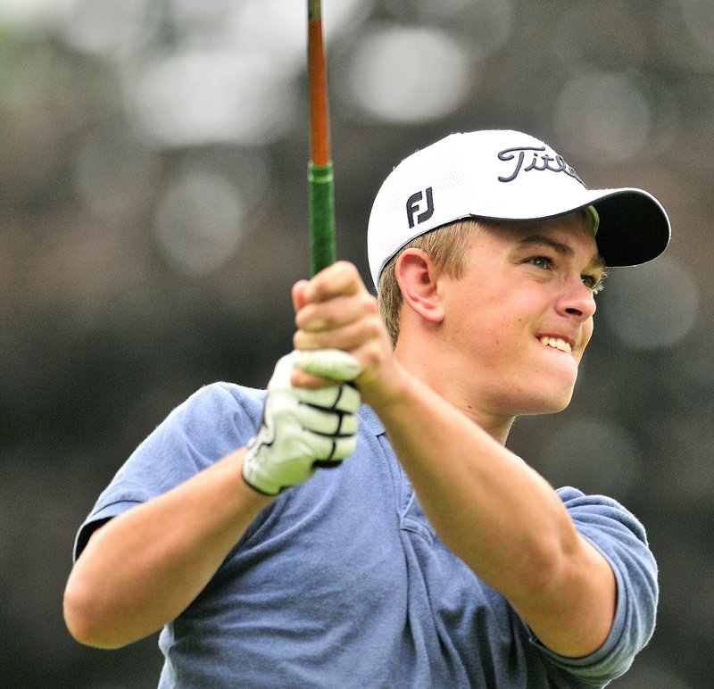 Jack Wyman, who helped Falmouth High to a state title in 2008, is one shot off the lead at the Maine Open.