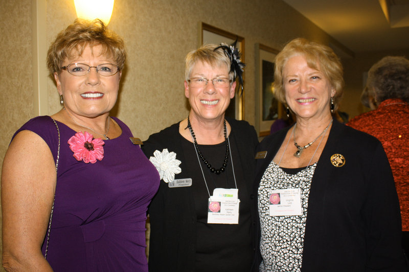 Joyce Kimball, regional director of the New England garden clubs, Kathleen Marty, president of the Garden Club Federation of Maine, and Ginny Urdi, president of the New Hampshire Federation of Garden Clubs.