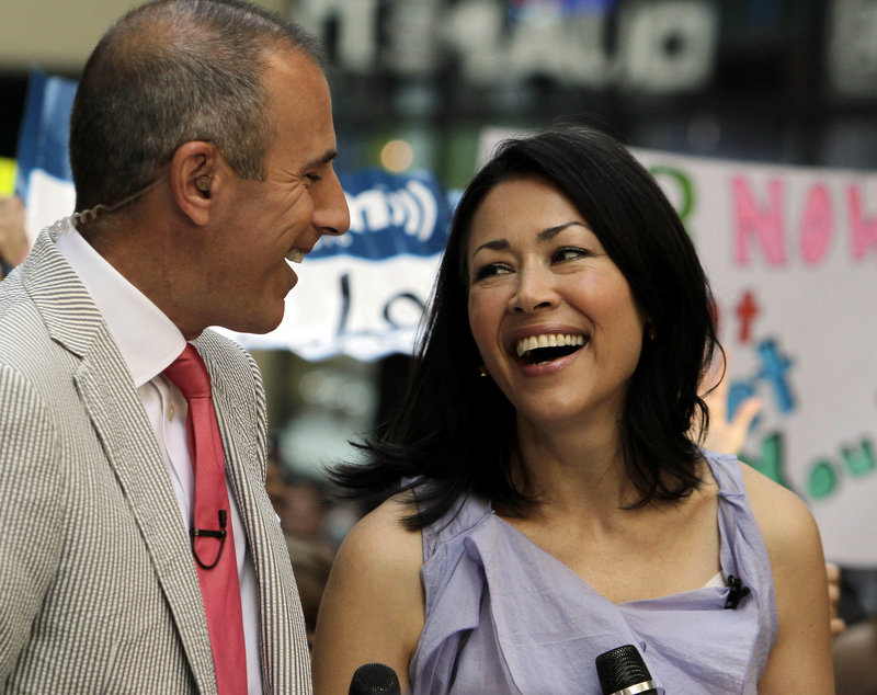 NBC “Today” co-hosts Matt Lauer and Ann Curry appear during the show. NBC reportedly is discussing a plan to ease Curry out of the co-hosting role.