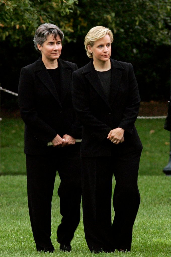 Mary Cheney, right, and Heather Poe