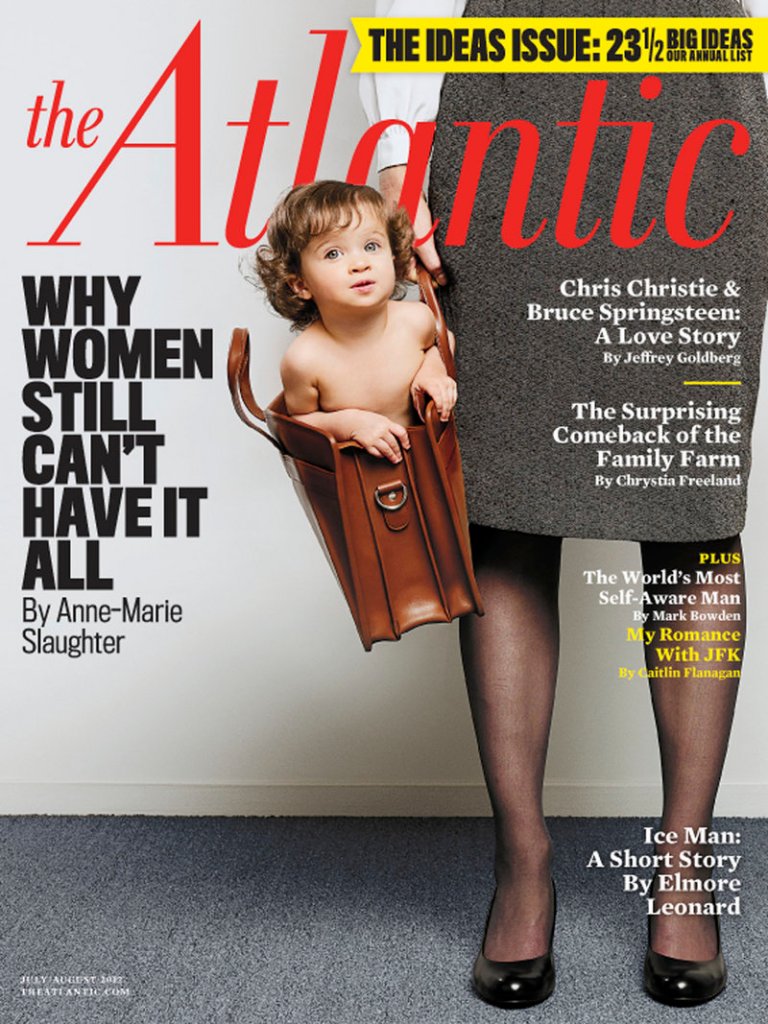 This magazine cover image released by The Atlantic magazine shows the cover from the July/August 2012 issue featuring an article by former State Department official Anne-Marie Slaughter.