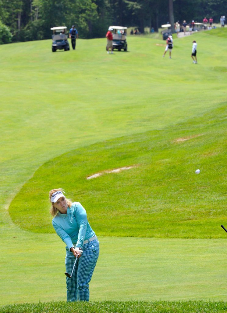 Jan Stephenson, a three-time major winner, followed her opening-round 75 with a 1-over 73 on Sunday.