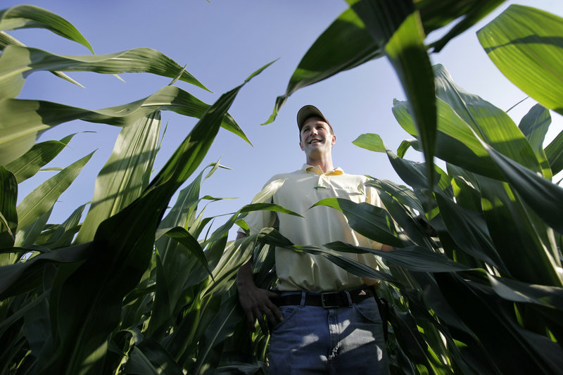 Matt Danner stands in a corn field on his farm near Templeton, Iowa, earlier this month. Danner, part of a five-generation farm family, says he still recalls watching grown men cry at sales of failed farms. At 33, he says this is the best time to farm he’s seen in 15 years. “It takes 10 good years to fix the five bad ones of the ’80s,” he said. “It’s going to go the other way. It always does. There’s plenty of history to prove it’s not going to last long.”