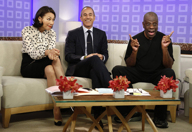 Co-hosts Ann Curry and Matt Lauer appear on the “Today” show Tuesday in New York. Her departure Thursday ended a week’s worth of awkward television. At right is actor Jimmie Walker.