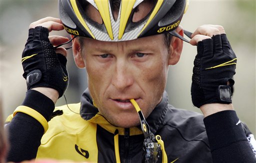 Lance Armstrong prepares for the final stage of the Tour of California cycling race in Rancho Bernardo, Calif., in 2009. He has maintained his innocence to doping charges, saying: "I have never doped."