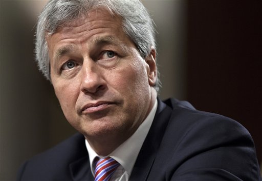 JPMorgan Chase CEO Jamie Dimon, head of the largest bank in the United States, testifies before the Senate Banking Committee on Capitol Hill in this June 13, 2012, photo.