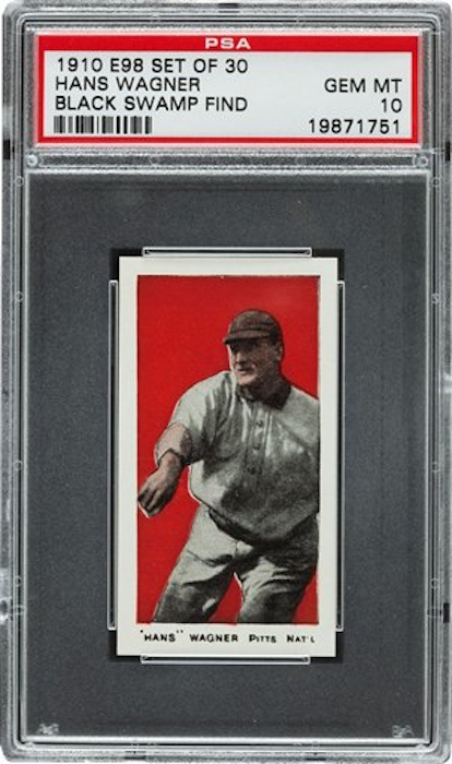 This undated photo provided by Heritage Auctions of Dallas, Texas shows a 1910 Honus Wagner baseball cards found in the attic of a house in Defiance, Ohio. The best of the bunch – 37 cards – are expected to bring a total of $500,000 when they are sold at auction in August during the National Sports Collectors Convention in Baltimore. (AP Photo/ Heritage Auctions)