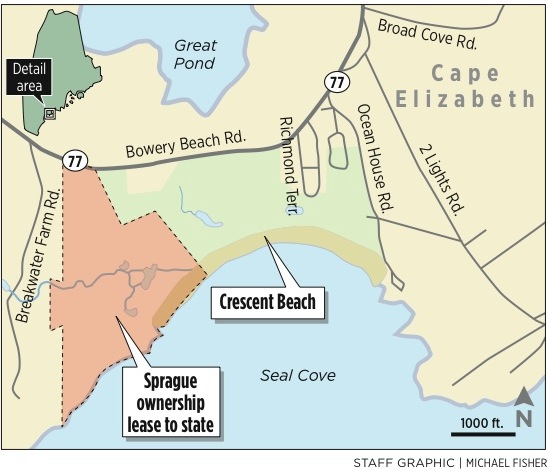 Negotiations have stalled between the state Department of Conservation and the Sprague Corp. on a new lease for much of Crescent Beach State Park. Sprague owns 100 acres of the park’s 187 acres. The longtime lease between the parties expires next month. The company is considering operating a park on its own.