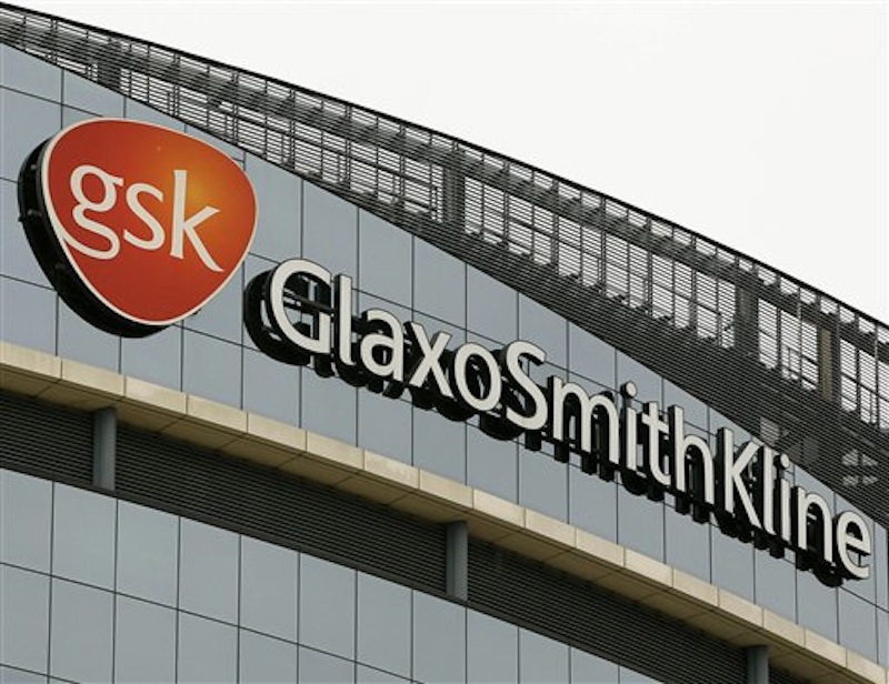 This Wednesday, April 28, 2010 file photo. shows the GlaxoSmithKline offices in London. GlaxoSmithKline LLC will pay $3 billion and plead guilty to promoting two popular drugs for unapproved uses and to failing to disclose important safety information on a third in the largest health care fraud settlement in U.S. history, the Justice Department said Monday, July 2, 2012. (AP Photo/Kirsty Wigglesworth)