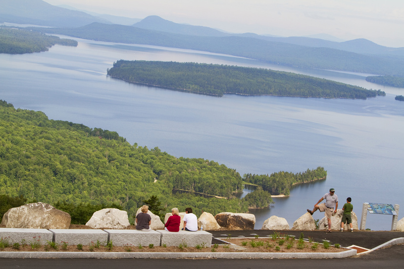 Height of Land outside Rangeley offers a marvelous view of Mooselookmeguntic Lake and Toothaker and Students islands, along with mountains in the distance.