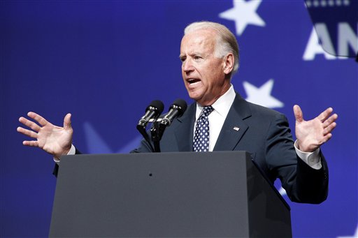 Vice President Joe Biden speaks at the National Council of La Raza convention at the Mandalay Bay Convention Center in Las Vegas on Tuesday.
