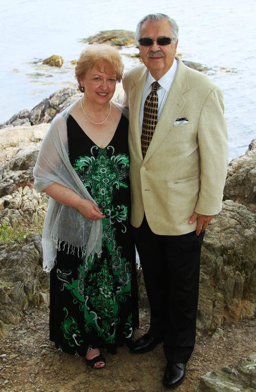 Dodie Schmidgall and Jim Snodgrass, who met as children many years ago, were wed Thursday on Beauchamp Point overlooking Rockport Harbor.