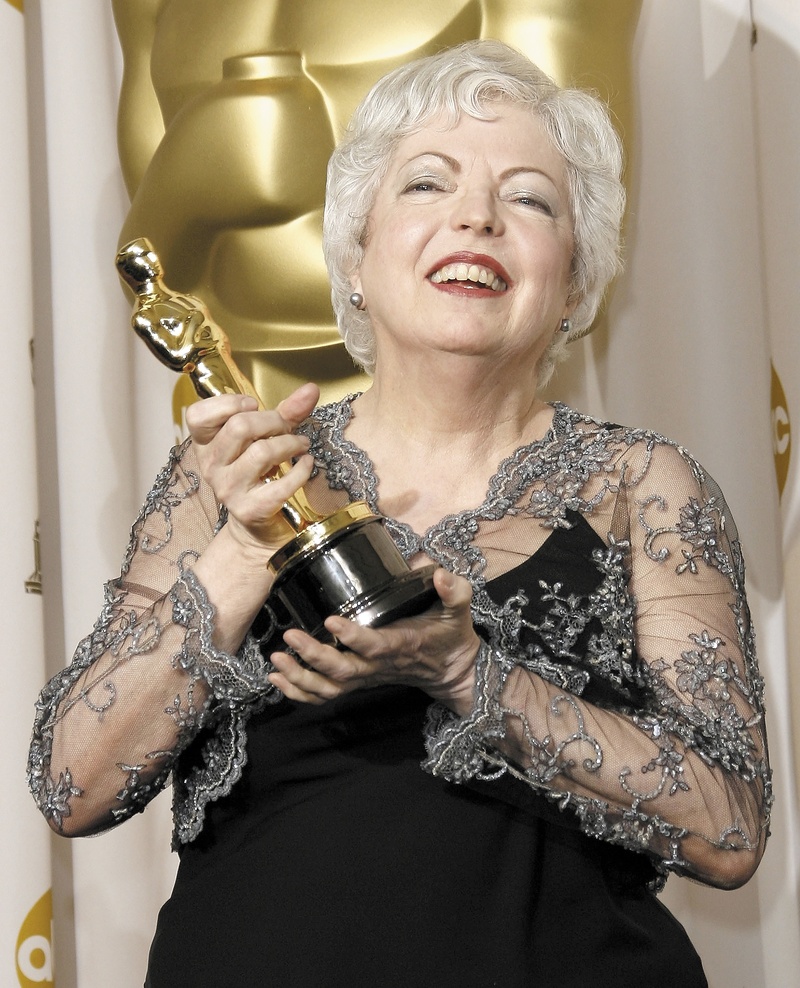 Thelma Schoonmaker, shown with the Oscar she won for editing “The Departed” in 2007, will be honored this month at the Maine International Film Festival.
