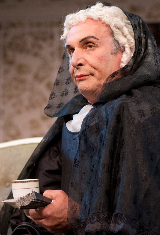 Bill Van Horn also acts. He’s seen here in his scene-stealing portrayal of Pernelle in “Tartuffe.”