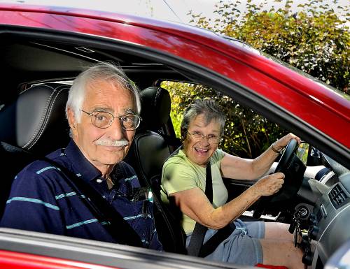 Marsha Berman drives her husband, Jack, to the dentist last week. He stopped driving about four years ago.