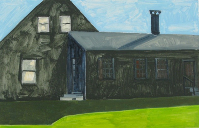"The Black House at Van Campen" by Lois Dodd.