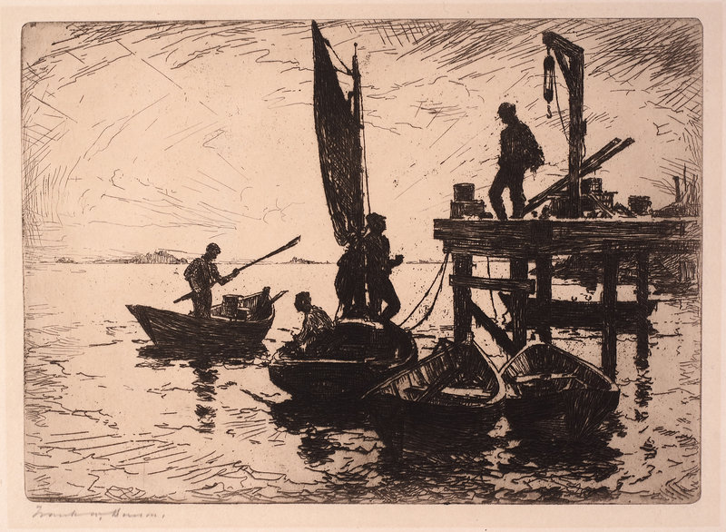 "Boats at Dawn," etching, 1920