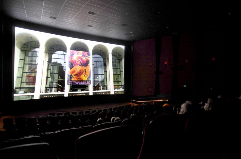 A screening of the New York Metropolitan Opera’s production of Wagner’s “Twilight of the Gods” begins at an AMC theater in Burbank, Calif. The programming of more so-called alternative content is proving to be a trend among theaters nationwide.