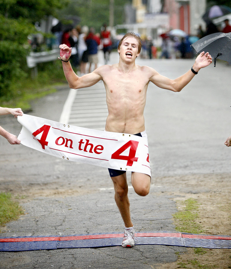 Silas Eastman, who still has a year remaining at Fryeburg Academy, was a first-time winner Wednesday at the Bridgton Four on the Fourth rad race, capturing the 4-mile race in 21 minutes, 33 seconds.