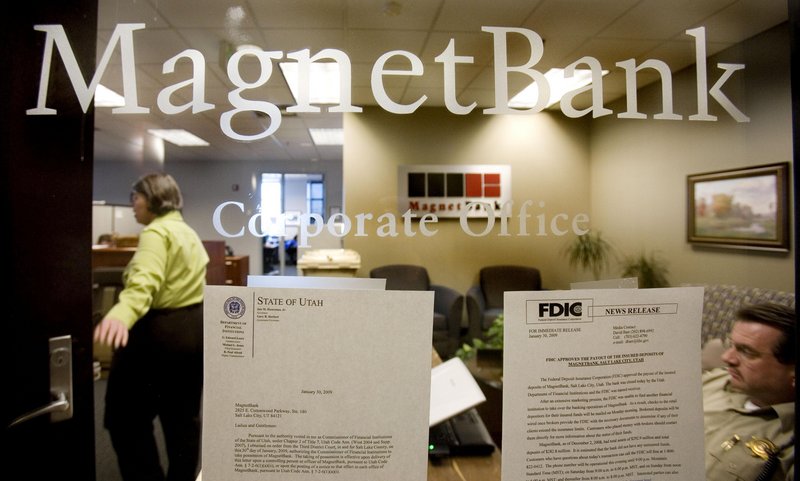 MagnetBank in Salt Lake City was one of 140 U.S. banks that failed in 2009. That number fell to 92 last year, and so far this year 31 have closed in the U.S.