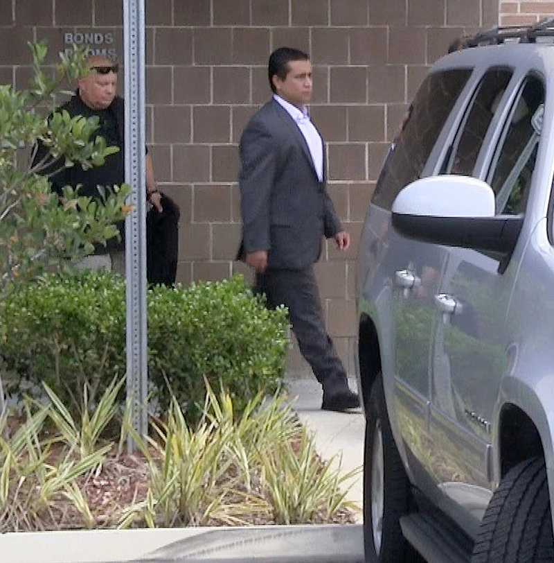 George Zimmerman leaves the jail in Sanford, Fla., after posting bail of $1 million on Friday. His attorney said Zimmerman’s online defense fund received about $20,000 from supporters in the past two days.