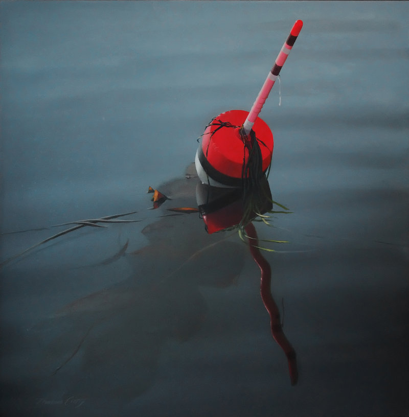 "Red, Black and White Buoy"