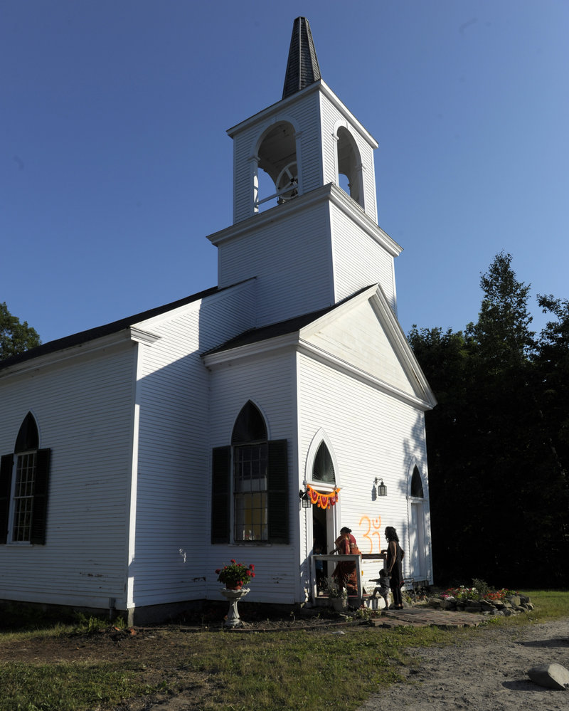 The former First Universalist Church of Scarborough and South Buxton is now the Maine Hindu Temple, the first community temple in Maine.