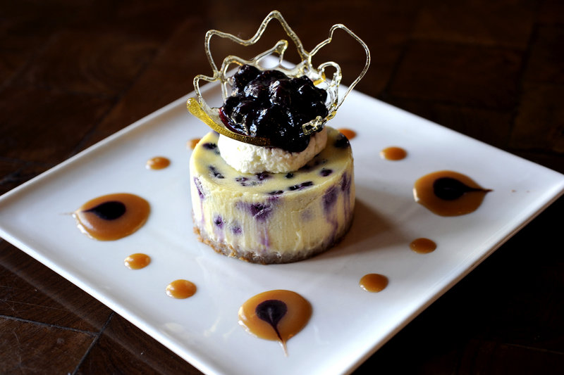 Pastry chef Emily DeLois created this Wild Maine Blueberry and Lemon Mascarpone Cheesecake, one of the recipes for this summer’s healthy crop of Maine blueberries that local chefs share here.