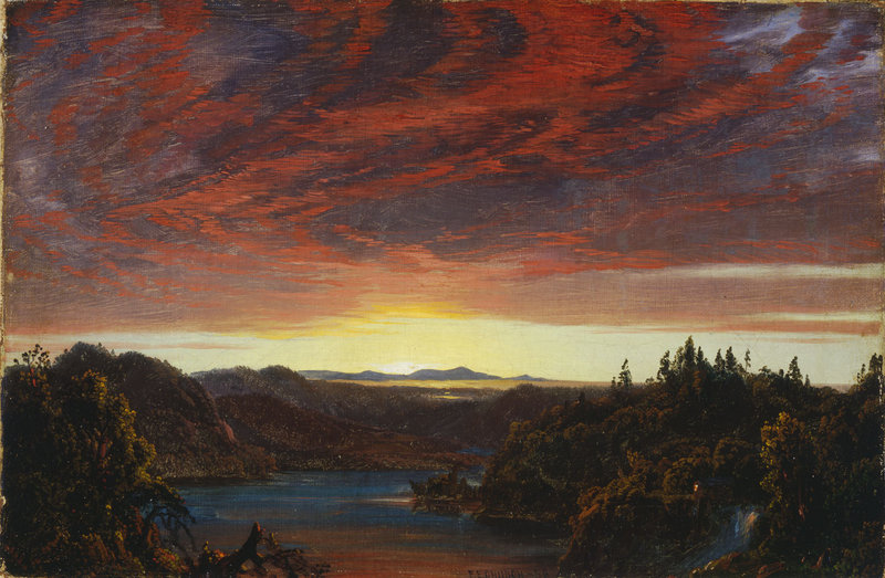 “Twilight, A Sketch,” 1858, oil on canvas by Frederic Church.