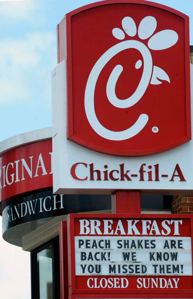 Photo shows a Chick-fil-A fast food location in Atlanta, one of more than 1,615 restaurants.