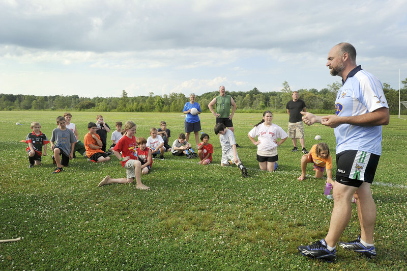 James Tierney, the development director for the second year of youth hurling in Maine, not only works with children but reaches out to local recreation departments.