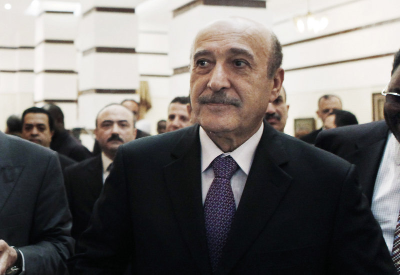 Chief of intelligence Omar Suleiman is seen upon his departure after a short visit to Khartoum, Sudan, in 2009. Egypt’s state news agency said the former spy chief and vice president died in a Cleveland hospital early Thursday.