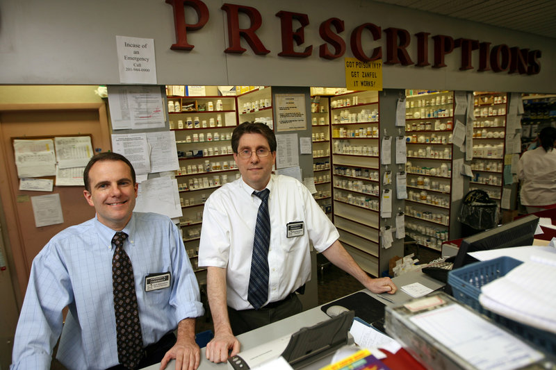 Louis and Michael Giannantonio work at the pharmacy in Palisades Park, N.J., that was started by their father in 1957. They are trying to keep their family-owned drugstore healthy with friendliness and service.