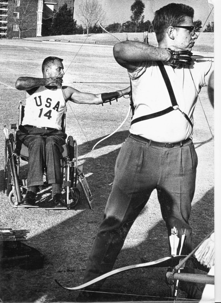 Robert “Bob” Hawkes competes in archery. He won over 350 trophies, medals and plaques in competitions.
